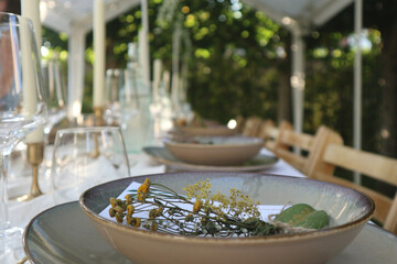 Party diner decorations details