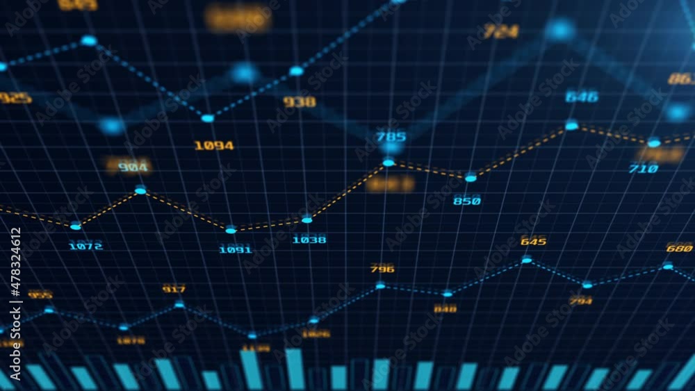 Poster stock market and information of exchange with data of price on market wall. change and volume. finan
