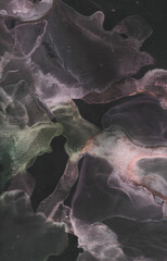 Alcohol Ink. Art Hand Abstract Design. Sea Brush