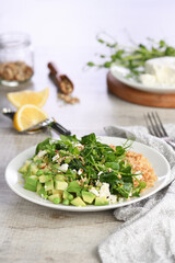 Gluten-free green vegetarian salad