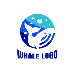 Whale Logo Design Template Inspiration, Vector Illustration.