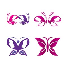 Naklejka premium Butterfly logo icon vector design