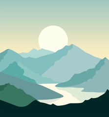 mountain landscape with mountains