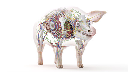 3d rendered illustration of the porcine anatomy
