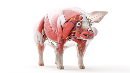 3d rendered illustration of the porcine anatomy