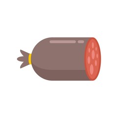 Ham sausage icon flat isolated vector