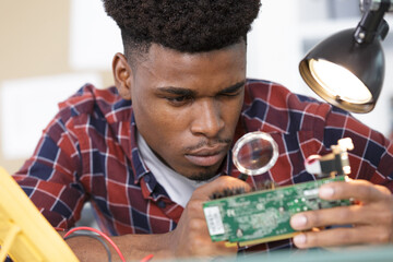 motherboard through a magnifying glass