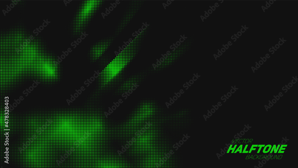 Aufkleber abstract vector torn green halftone background. scrathed dotted texture element.