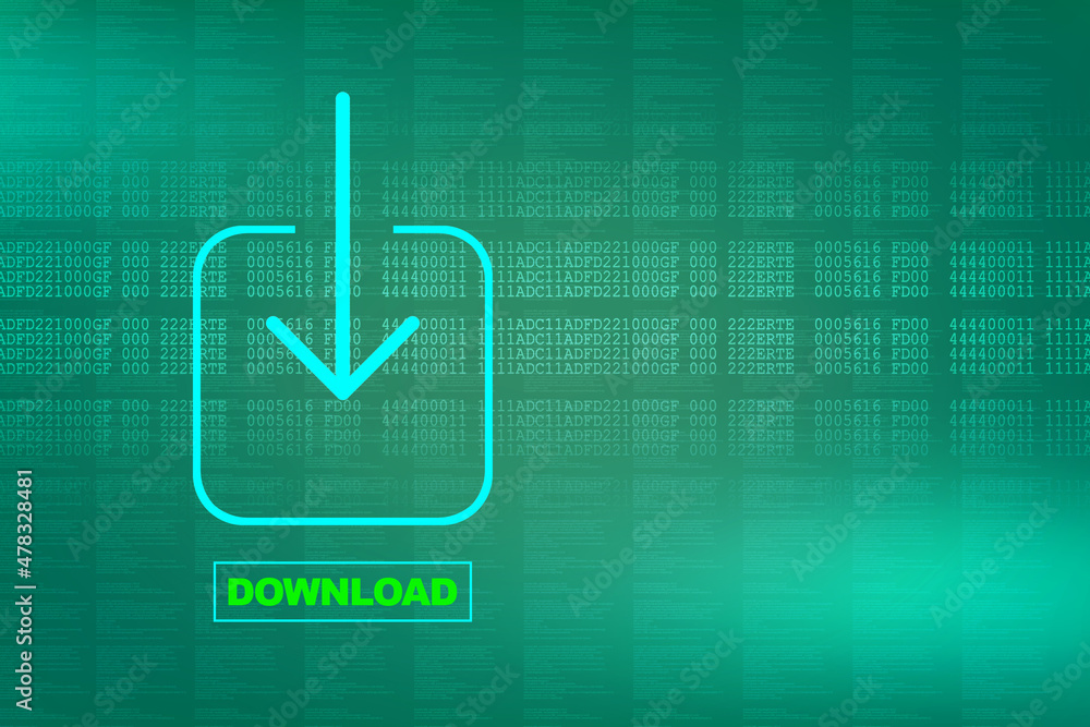 Poster 2d rendering downloading arrow icon
