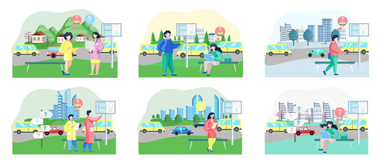 Making confusion. Doubts person surrounded by question marks. Questions dilemma situations. Asking questions. Confused people. Making choice. Being confused. Thinking or make decision. Solving problem