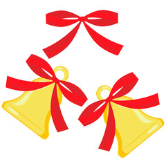 Illustration on a square background - a bell. Design element