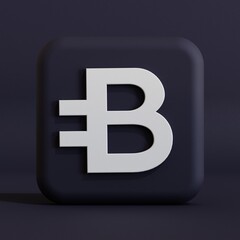 Bytecoin cryptocurrency symbol logo 3d illustration