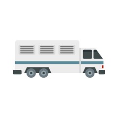 Prison truck icon flat isolated vector