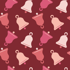 Illustration A seamless pattern on a square background - a bell. Design element