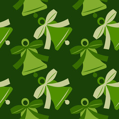 Illustration A seamless pattern on a square background - a bell. Design element