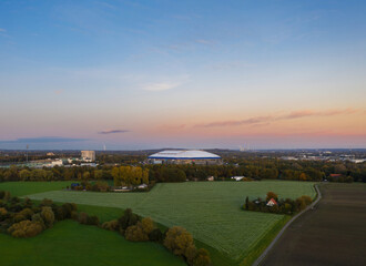 Rural landscape near Schalke training grounds and stadium in Gelsenkirchen, Germany
