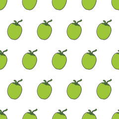 Coconuts Seamless Pattern On A White Background. Green Coconut Theme Vector Illustration