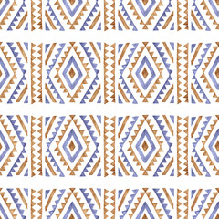 Seamless geometric pattern. Ethnic and tribal motifs. Vintage print for home textiles, pillows, carpets. Ornament drawn with pencils on paper.