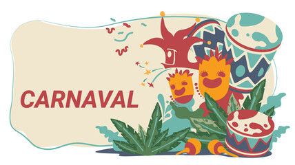 Clown carnival masks layout