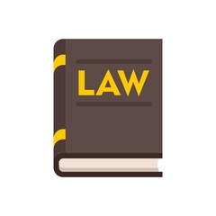 Notary law book icon flat isolated vector