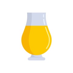 Bartender beer glass icon flat isolated vector
