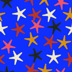Abstract Serrated Stylish Trendy Stars Seamless Pattern Vector Design Perfect for Allover Fabric Print or Wrapping Paper