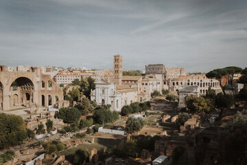 Fototapeta na wymiar view of the roman forum city