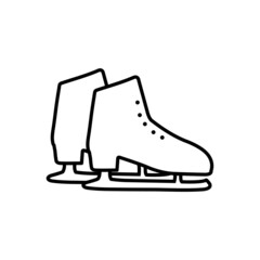 Ice skate line icon, vector logo isolated on white background