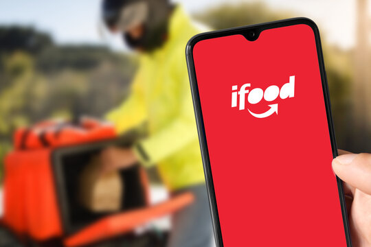 Ifood App on smartphone screen, 4 Jan, 2022, Sao Paulo, Brazil