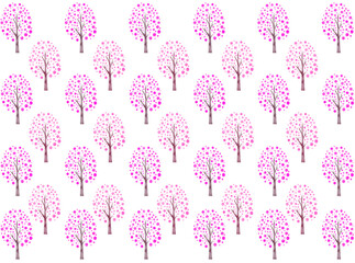 北欧風の可愛い桜の木壁紙