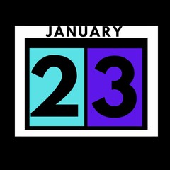 January 23 . colored flat daily calendar icon .date ,day, month .calendar for the month of January
