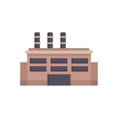 Waste recycle factory icon flat isolated vector