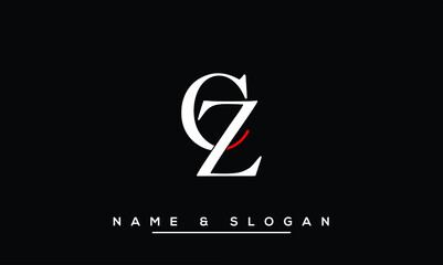 ZC,  CZ,  Z,  C  Abstract Letters Logo Monogram - obrazy, fototapety, plakaty