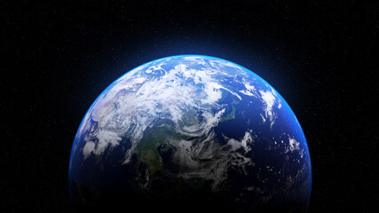 Die Zukunft der Welt liegt in unseren Händen. Planet Erde im All. Elemente dieses Bildes sind mit NASA-3D-Rendering verziert.