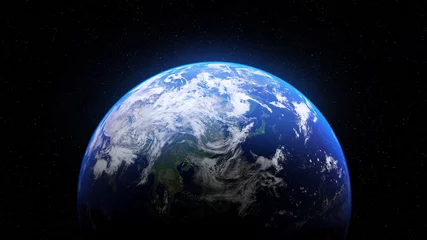 Foto op Plexiglas anti-reflex Volle maan en bomen De toekomst van de wereld ligt in onze handen. planeet Aarde in de ruimte. Elementen van deze afbeelding zijn versierd met NASA 3D-rendering.