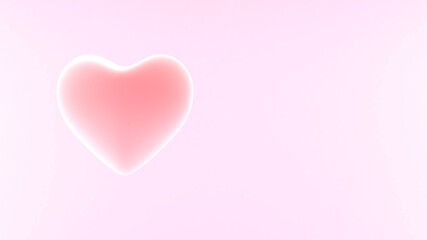 Heart shape on a pink background,valentine day,3D rendering