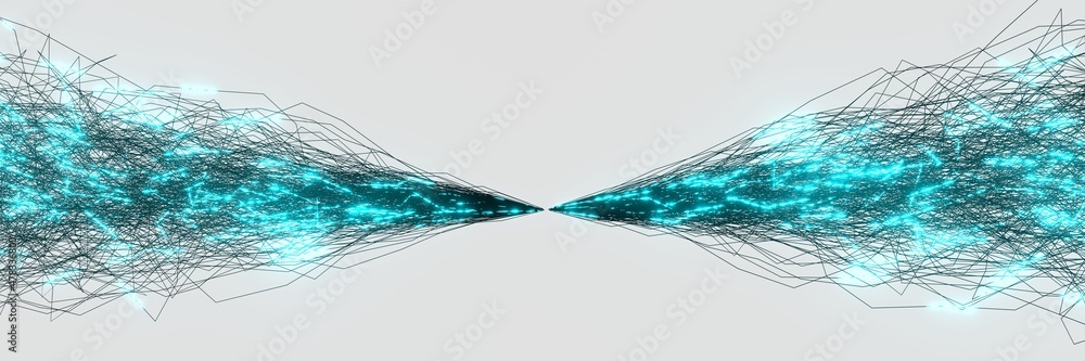 Aufkleber abstract glowing light lines sparkling energy background 3d rendering