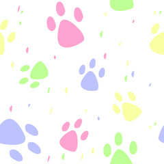 cute paws illustration. seamless pattern. can be used for kid clothes, apparel, pattern fill, wallpaper, background, wrapping paper, cover