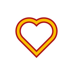 heart shape flag of spain. vector illustration isolated on white background