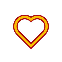 heart shape flag of spain. vector illustration isolated on white background