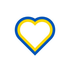 heart shape flag of ukraine. vector illustration isolated on white background