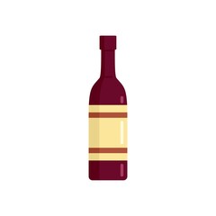 Quality wine bottle icon flat isolated vector