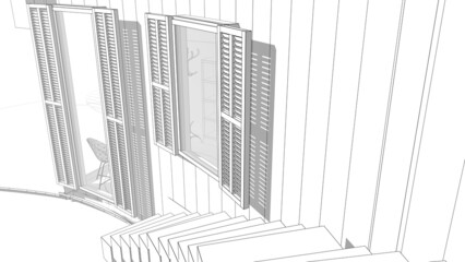 Obraz premium 3d render of a modern building