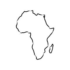 Africa map outline graphic freehand drawing on white background. Vector illustration. © Elala 9161