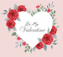 Floral Border Frame - Valentine Wreath