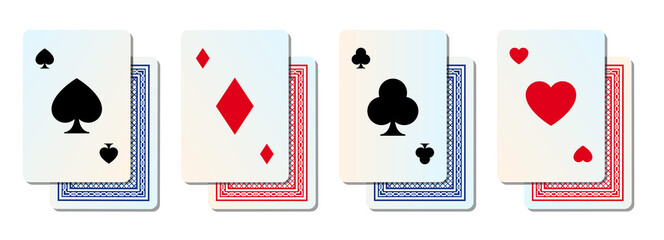 four aces playing cards vector illustration