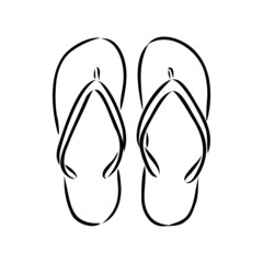slates flip flops shoes accessories vector illustration hand-drawn doodle sketch separately on a white background sea ocean travel vacation holidays abstraction stylization summer