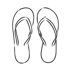 slates flip flops shoes accessories vector illustration hand-drawn doodle sketch separately on a white background sea ocean travel vacation holidays abstraction stylization summer