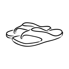 slates flip flops shoes accessories vector illustration hand-drawn doodle sketch separately on a white background sea ocean travel vacation holidays abstraction stylization summer