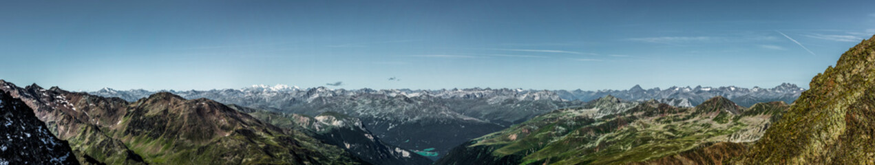 Alpenpanorama Des Alpenhauptkammes Vom Kaunertalgletscher